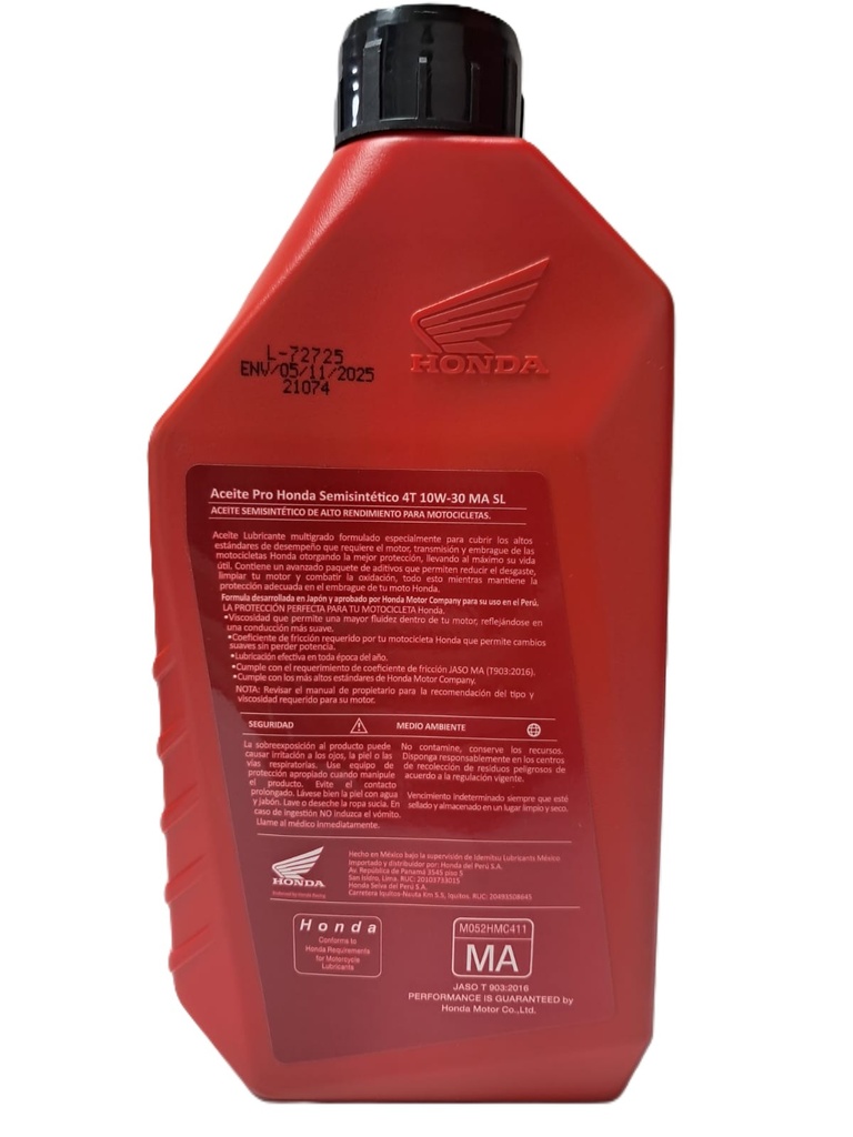 ACEITE PROHONDA SEMISINTE 4T 10W30 MA SL